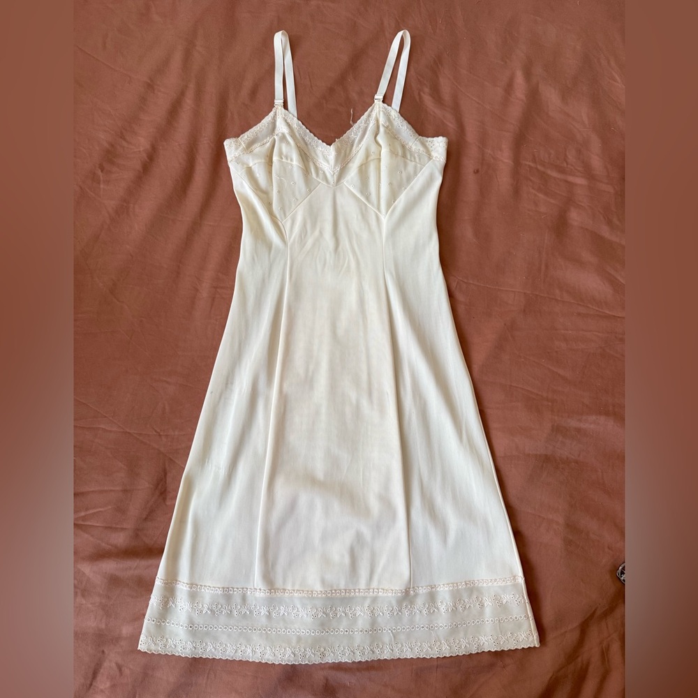 Vintage Cream Lace Slip Dress